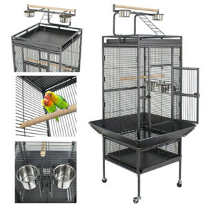 ZENSTYLE 59.3” Bird Cage with Rolling Stand Wrought Iron